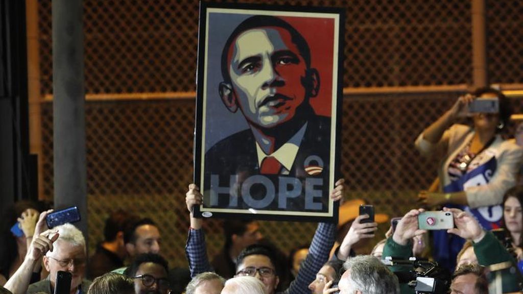 Manifestación en favor de Obama el 4 de marzo de 2020