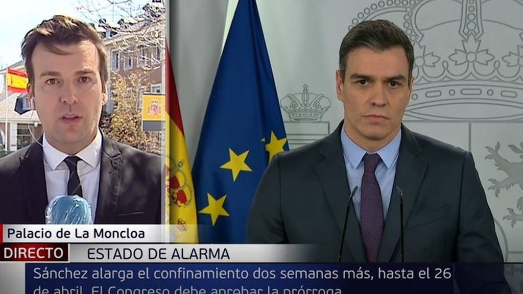 Sánchez anuncia la prórroga del estado de alarma: "Estamos en condiciones de doblegar la curva"