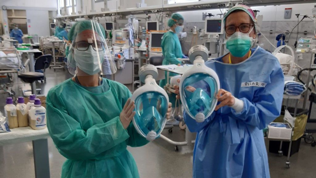 Dos nuevos hospitales de campaña y la llegada de máscaras de buceo refuerzan el sistema sanitario en Barcelona Dos nuevos hospitales de campaña y la llegada de máscaras de buceo refuerzan el sistema sanitario en Barcelona