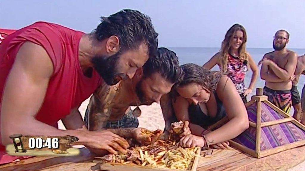 Barranco, Rocío y Jorge disfrutando de la recompensa