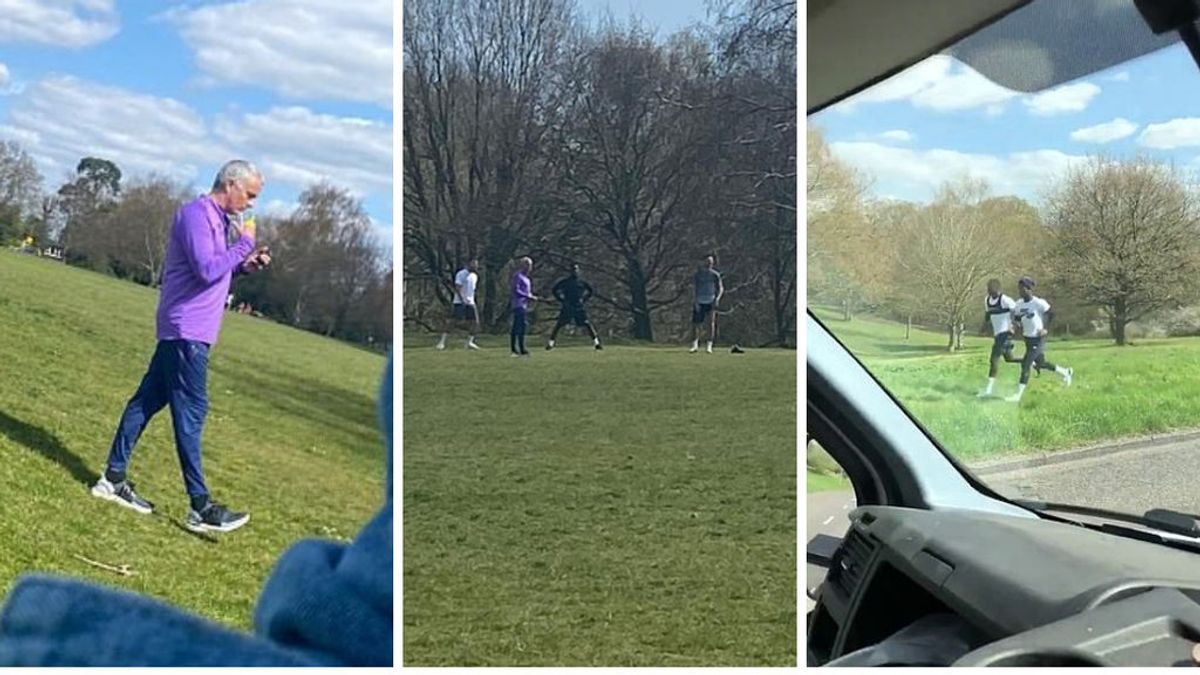 Mourinho se salta el confinamiento para entrenar con tres jugadores del Tottenham en un parque