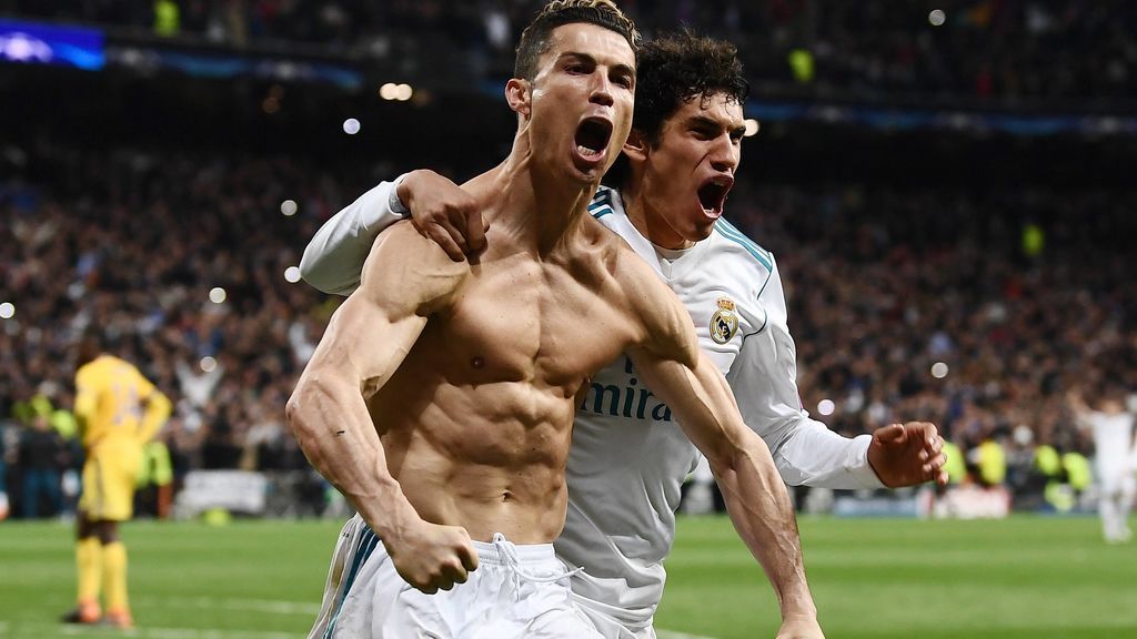Cristiano Ronaldo celebrando un gol con la camiseta del Real Madrid