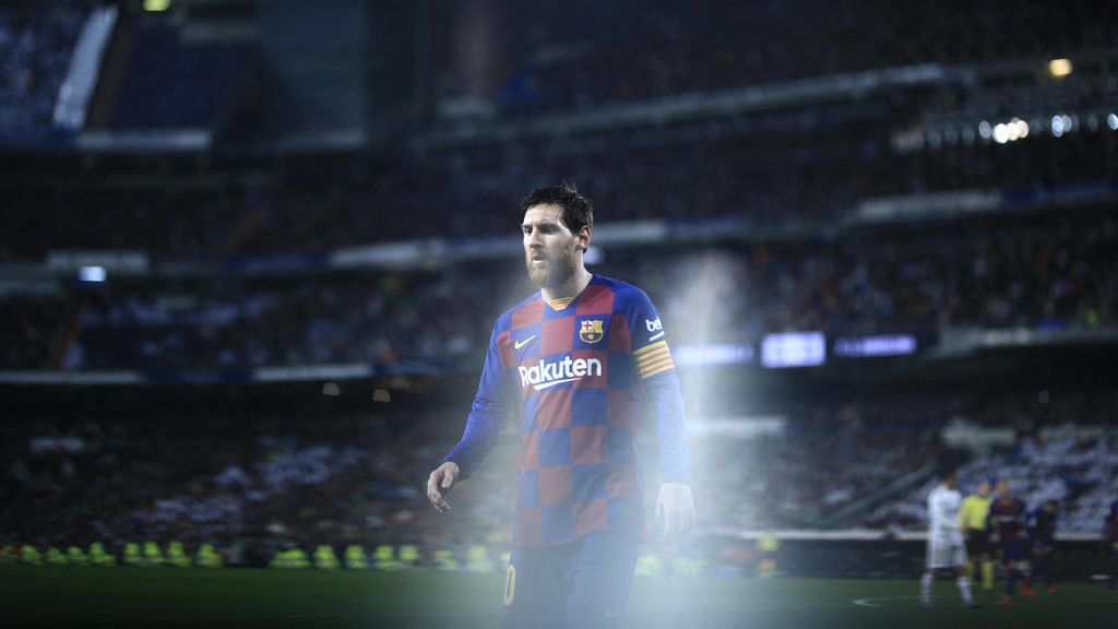 Leo Messi durante un partido de fútbol con la camiseta del barça