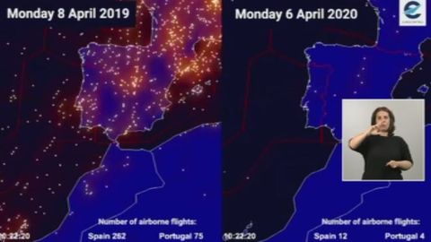 mapa aereo portugal Un mapa aéreo vacío, la imagen que precede la Semana Santa ante el 