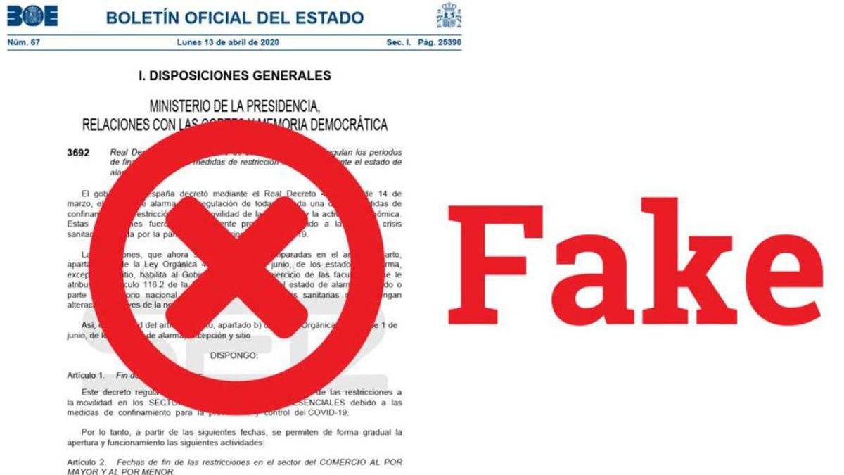 Se viraliza un falso documento del BOE que levanta la cuarentena el 12 de mayo
