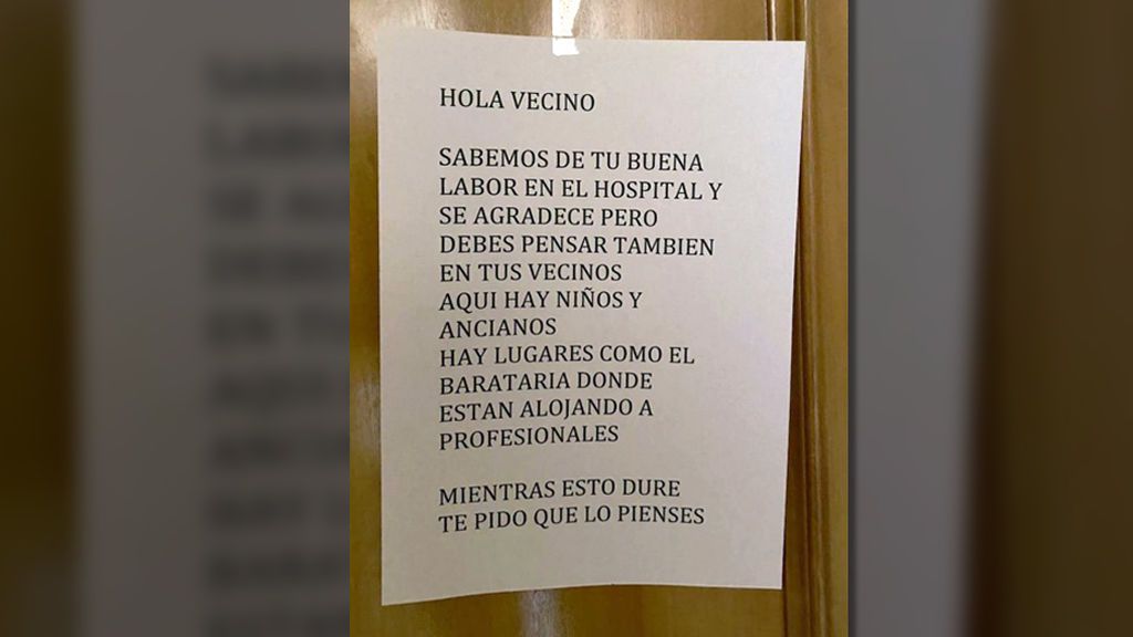 La nota que apareció en la puerta de Jesús Monllor