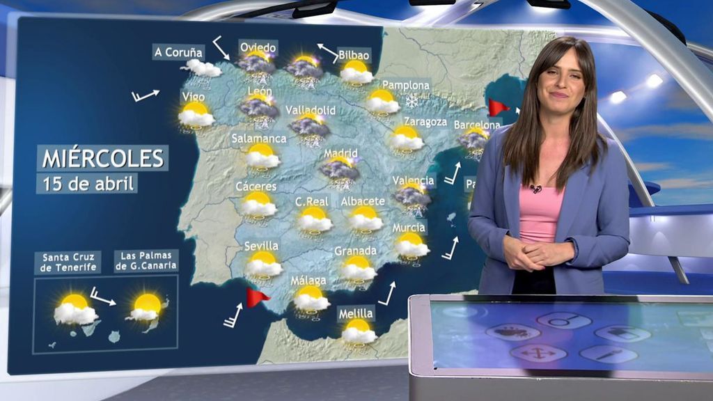Predicción del tiempo del martes y miércoles, días 14 y 15