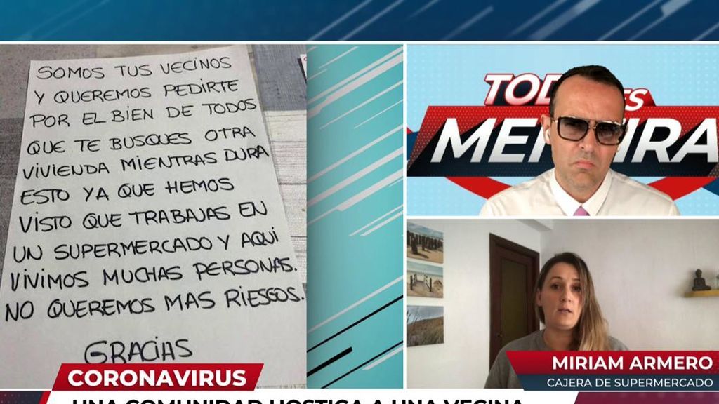 Miriam, cajera de supermercado: “Mi hijo se encontró una nota de un vecino pidiéndome que nos mudásemos de casa”