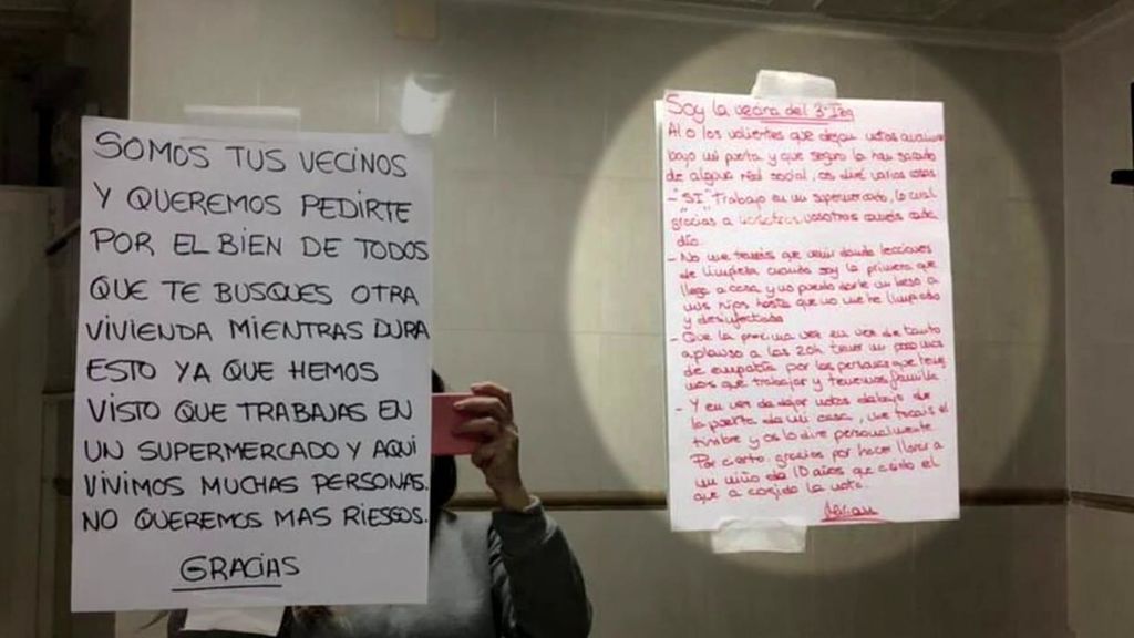 La nota que recibió la cajera