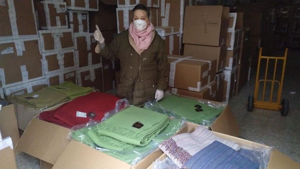 Mantas que una empresa de La Rioja ha aportado al hospital de campaña de IFEMA