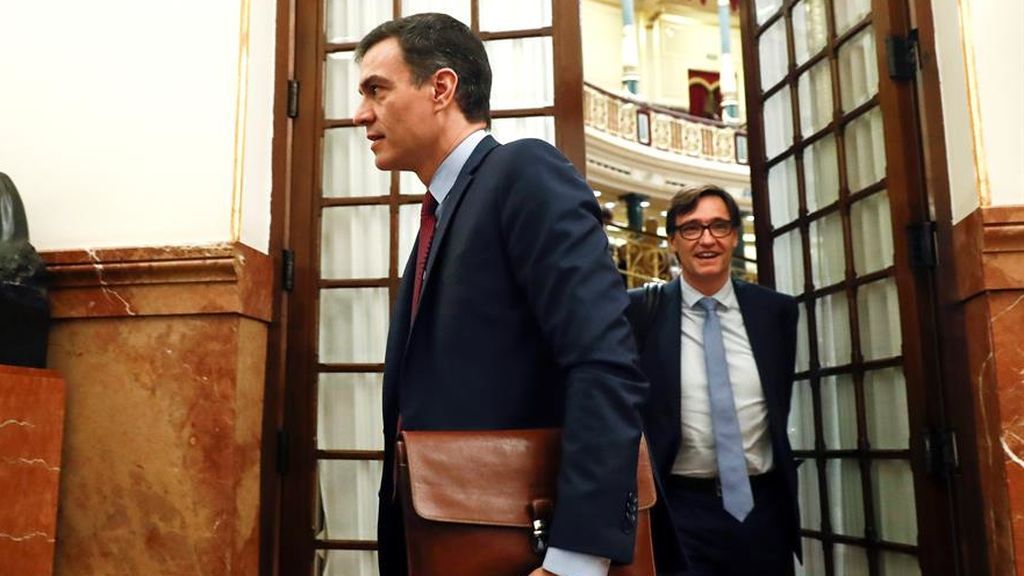 El presidente del Gobierno, Pedro Sánchez, en el Congreso