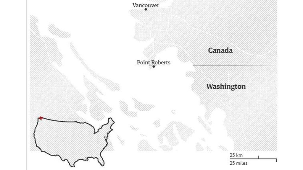 Mapa de situación de Point Roberts