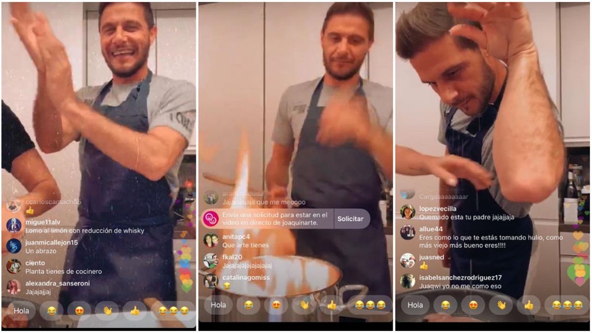 Joaquín, en varios momentos del directo en Instagram. Joaquín, en varios momentos del directo en Instagram.