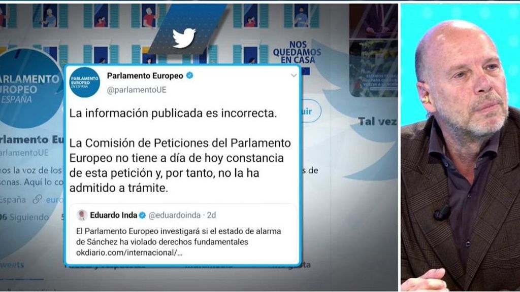 Jaime González admite el error tras el desmentido del Parlamento Europea a ‘Okdiario’