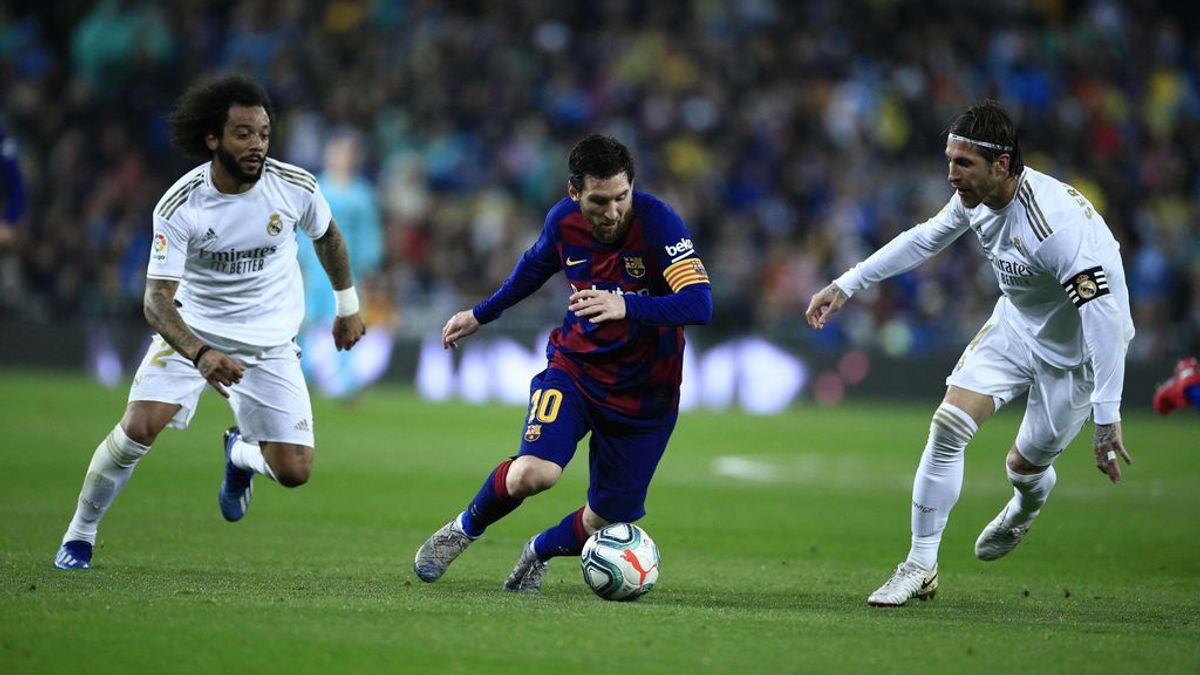 Sergio Ramos y Messi, en el último Clásico.