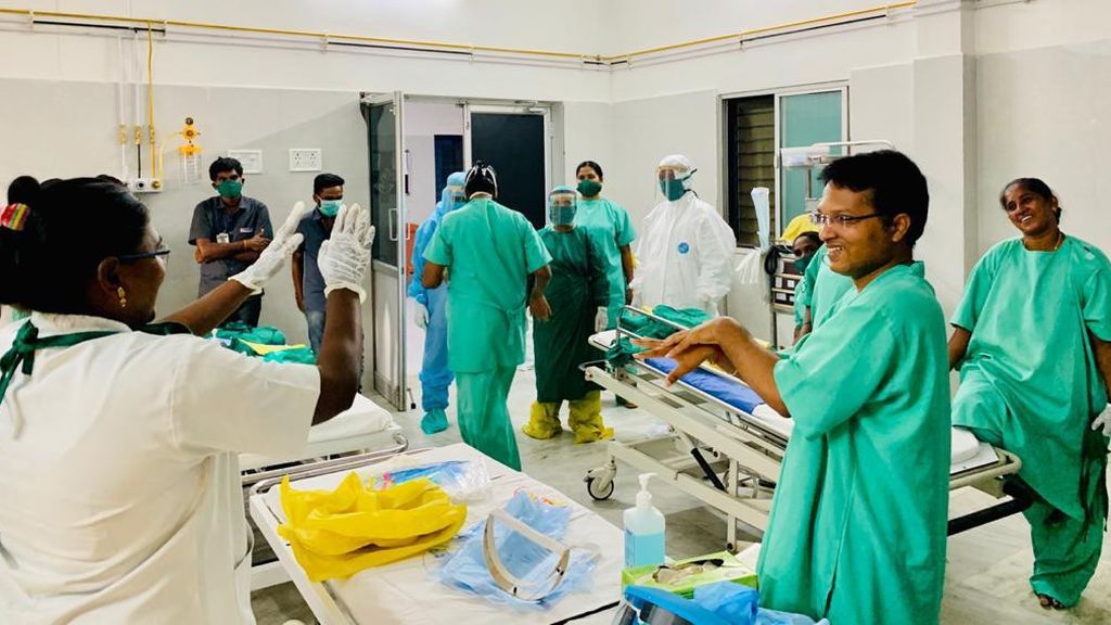 El hospital de la Fundación Vicente Ferrer, ahora centro de tratamiento del covid-19