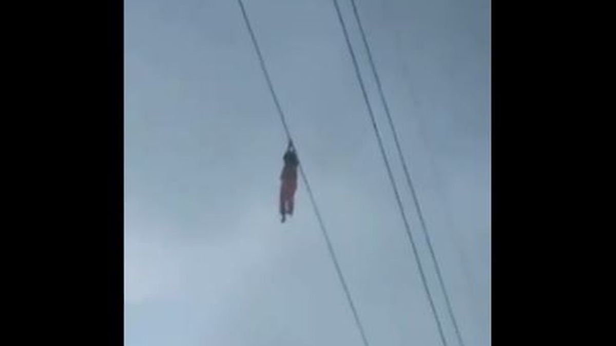 El angustioso rescate de una niña de 9 años: quedó colgando de un cable eléctrico a 15 metros de altura