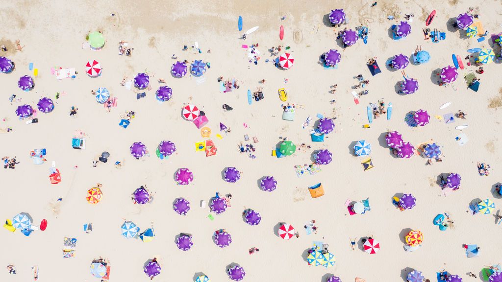 Vista aérea de una playa de Hong Kong