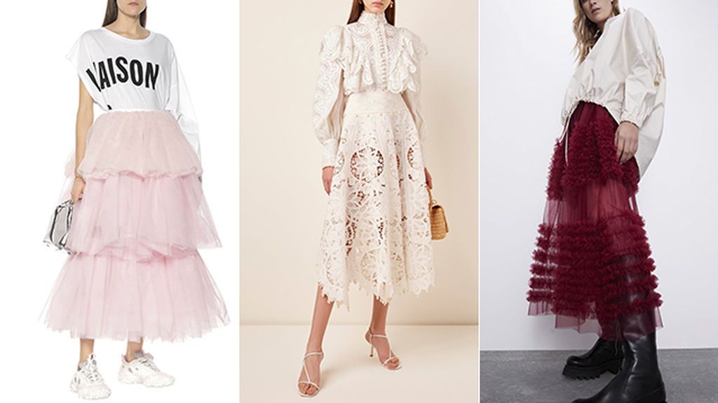 Faldas de MM6 Maison Margiela, Zimmermann y Zara