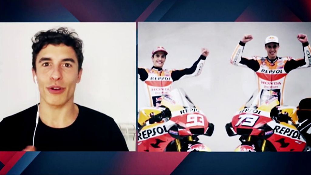 Marc Marquez, durante la entrevista con Deportes Cuatro