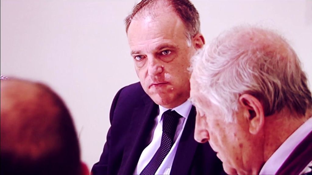 Javier Tebas, en una reunión en la Liga.