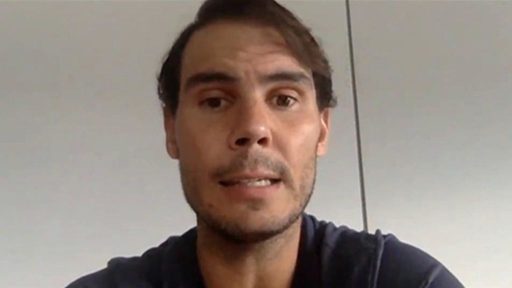 Rafa Nadal en una videollamada.