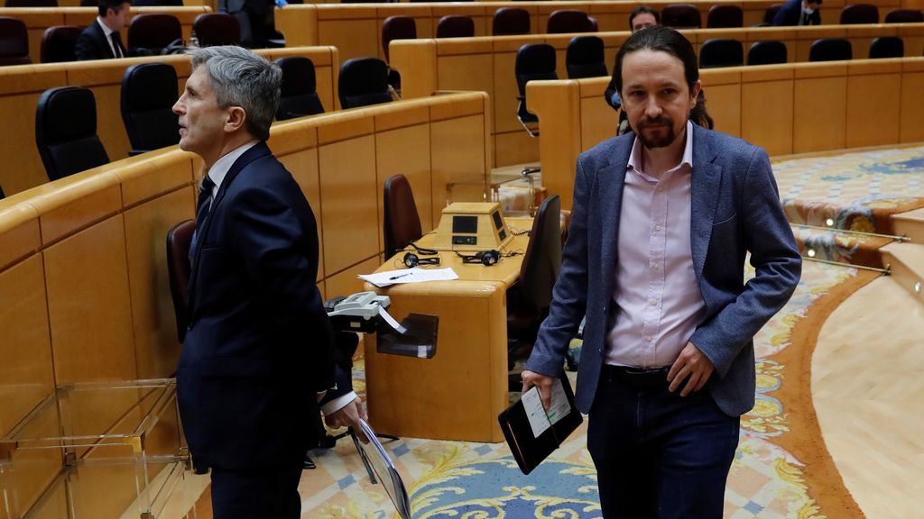 Marlaska a Iglesias: "Le recomendaré la utilización de la mascarilla si no puede mantener el distanciamiento social" Marlaska a Iglesias: "Le recomendaré la utilización de la mascarilla si no puede mantener el distanciamiento social"