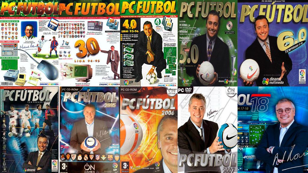 Todas las portadas de Michael Robinson en PC Fútbol