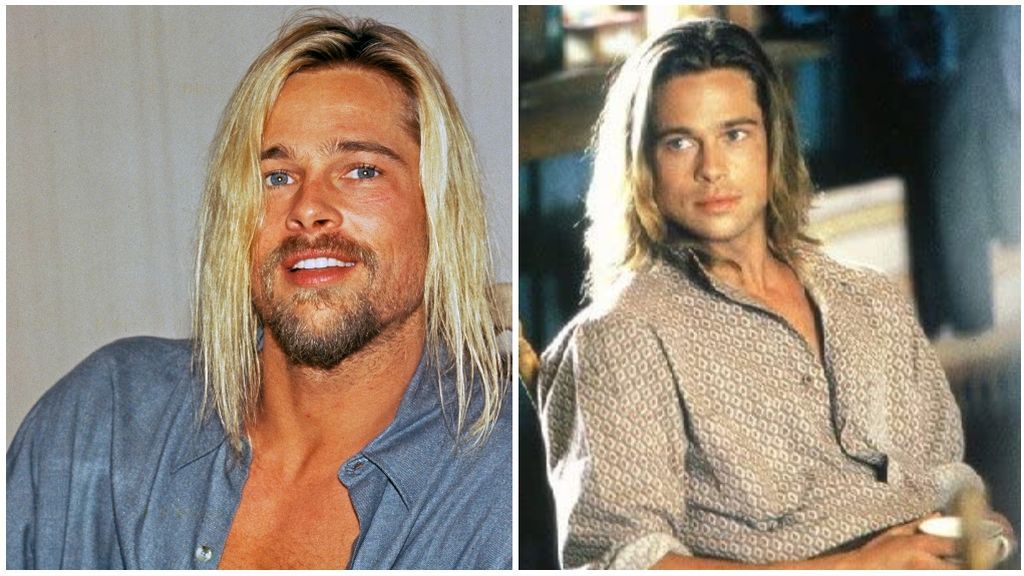 Brad Pitt en 'Leyendas de pasión', a la derecha, y en 2004, a la izquierda.