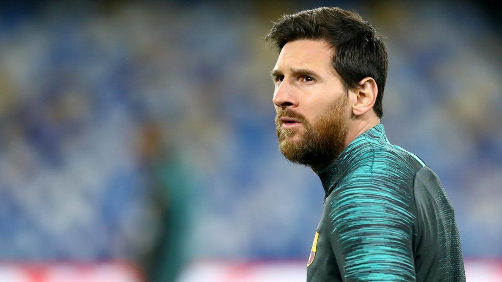 Messi, en un entrenamiento con el Barcelona.