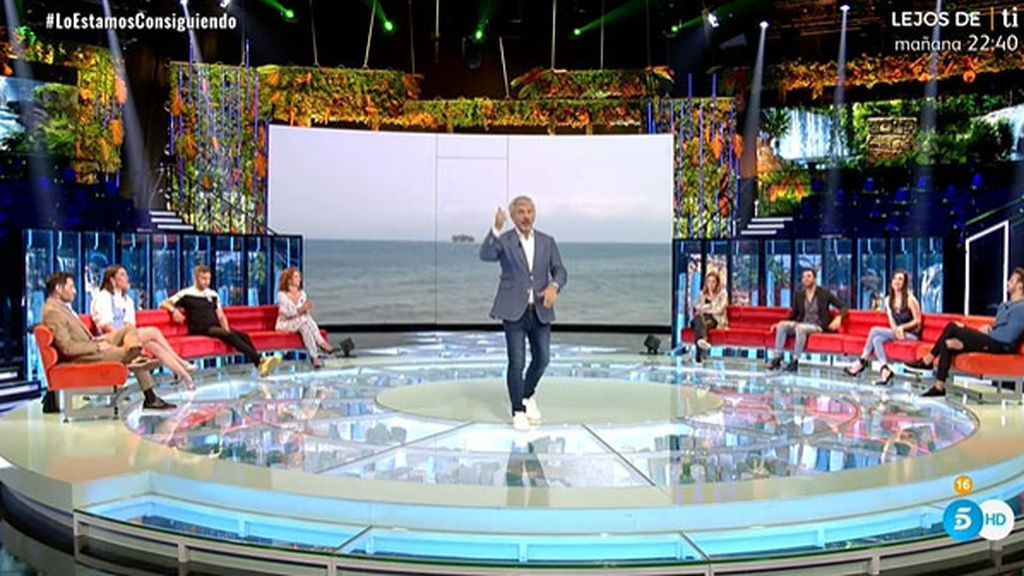 Carlos Sobera, en el plató de 'Supervivientes' sin público