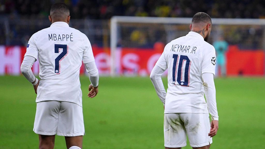 Mbappé y Neymar, en un partido de Champions con el PSG.