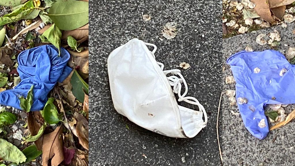 Desechos plásticos en la calle