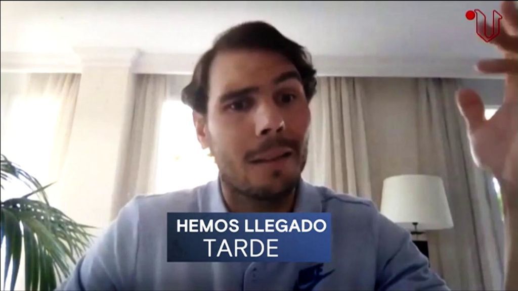 Rafa Nadal, en la videollamada con La Voz de Galicia.
