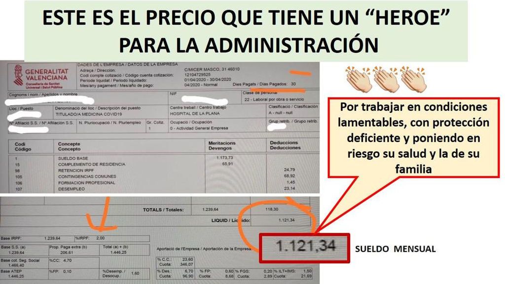 Nómina médico contra el coronavirus Nómina médico contra el coronavirus