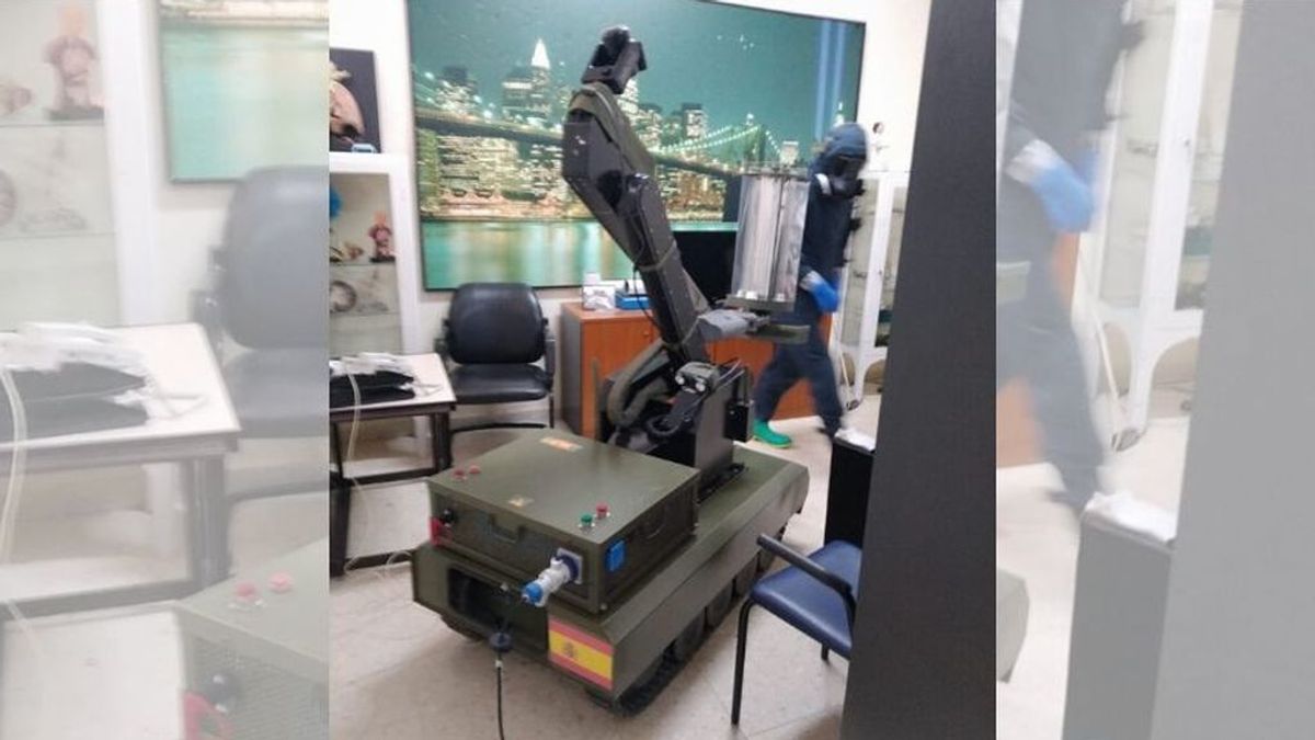 Teodor, el robot con rayos ultravioleta que el Ejército prueba para eliminar el coronavirus Teodor, el robot con rayos ultravioleta que el Ejército prueba para eliminar el coronavirus