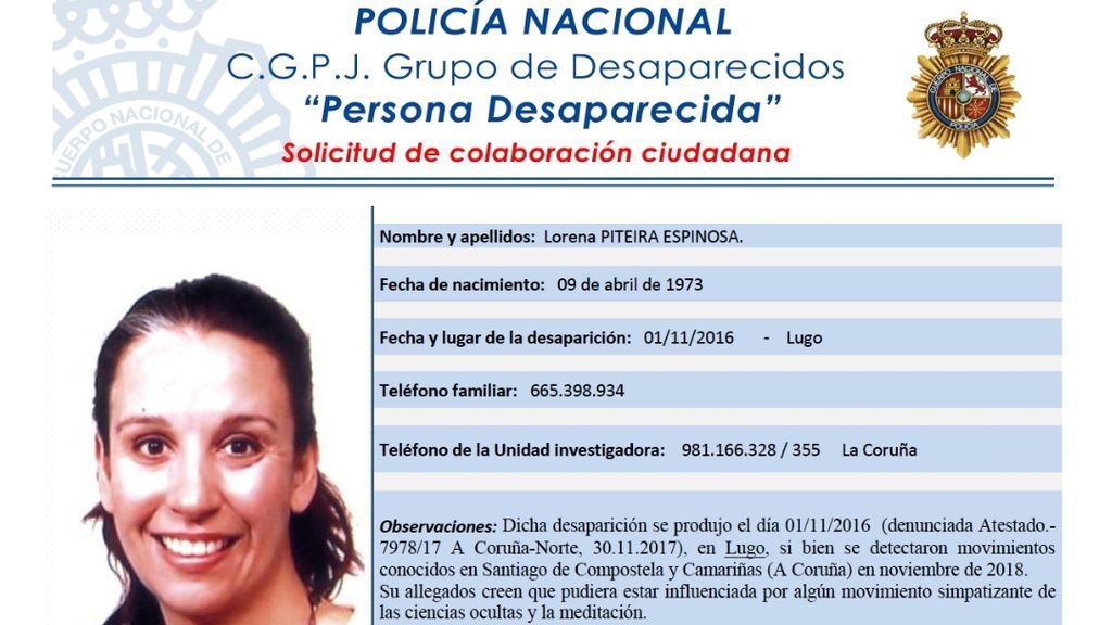 Una mujer gallega da señales de vida cuatro años después de desaparecer Una mujer gallega da señales de vida cuatro años después de desaparecer