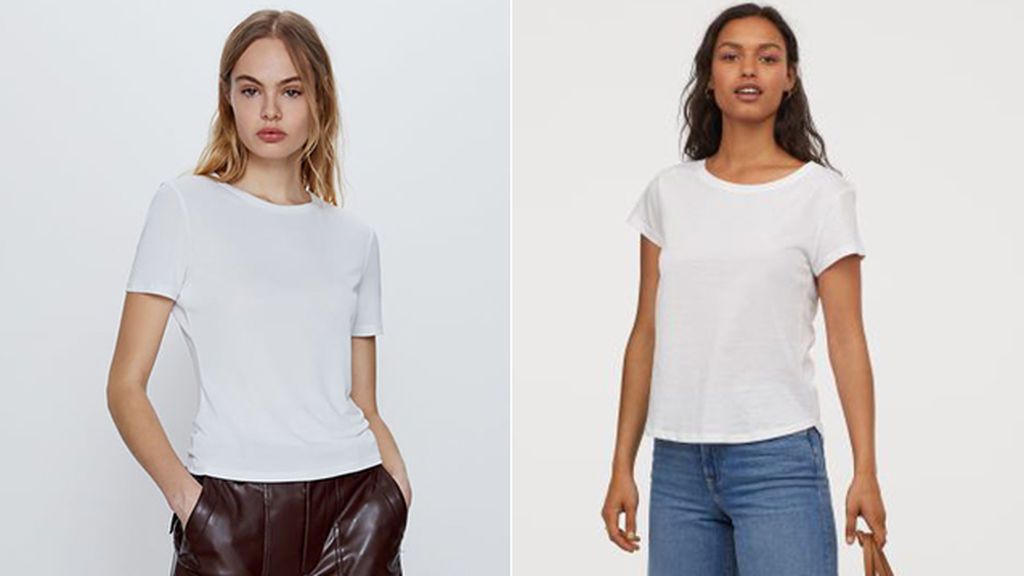 Camisetas básicas de Zara y H & M