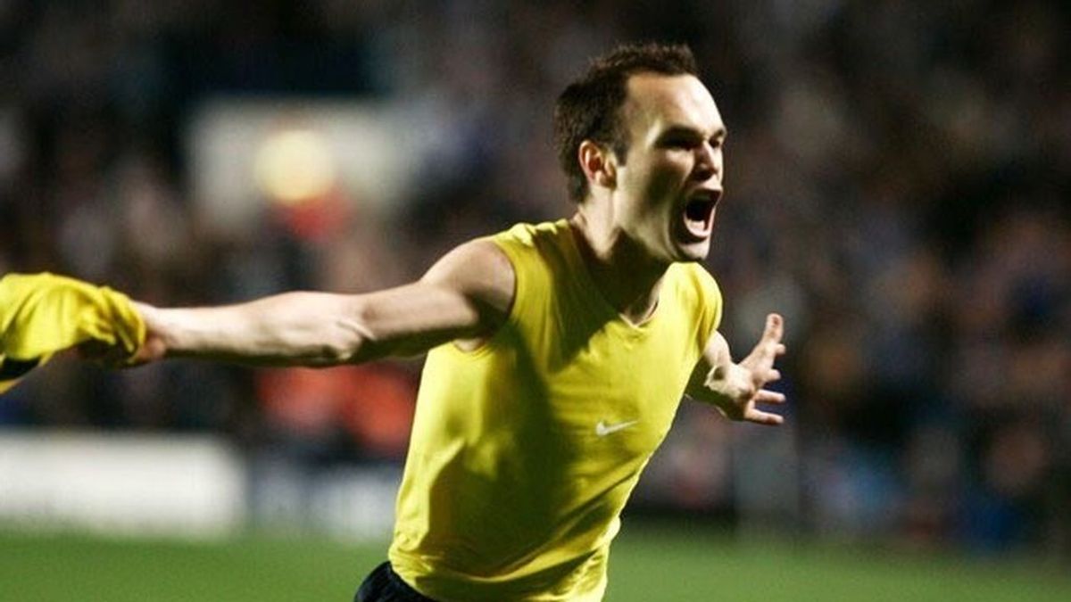 Andrés Iniesta, celebrando su gol ante el Chelsea Andrés Iniesta, celebrando su gol ante el Chelsea