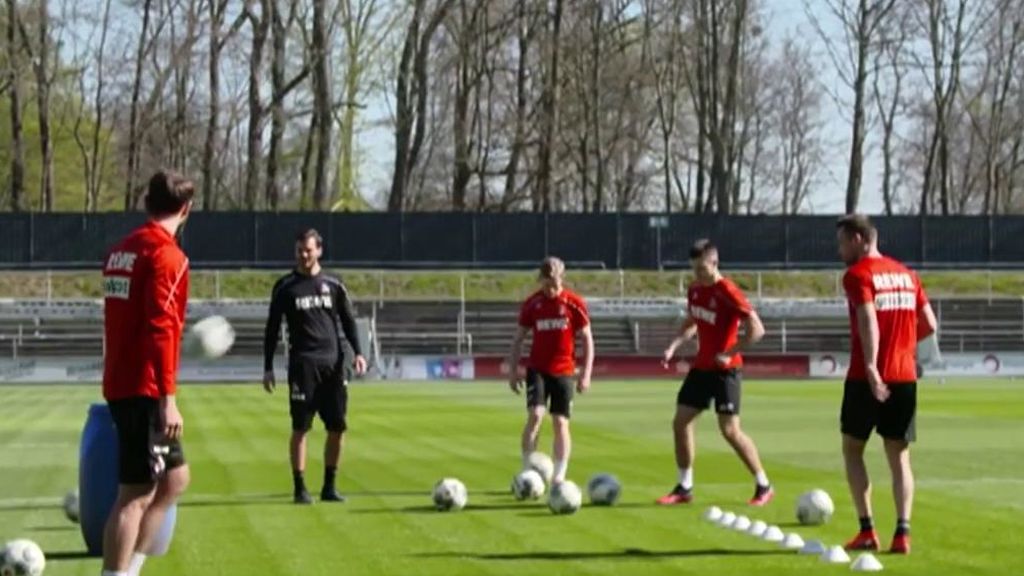 Los jugadores del Bayern en un entrenamiento.