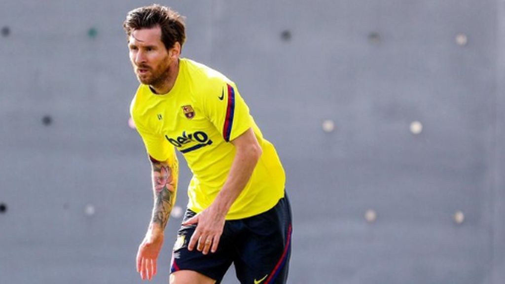 Leo Messi, entrenando en la Ciudad Deportiva del Barça.