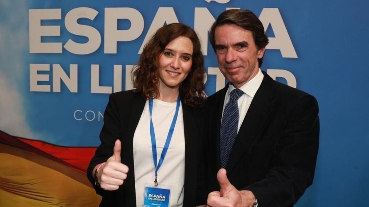 Aznar arropa a Ayuso: a mí me insultaba Chávez y ahora envidio que sus hijos te insulten a ti