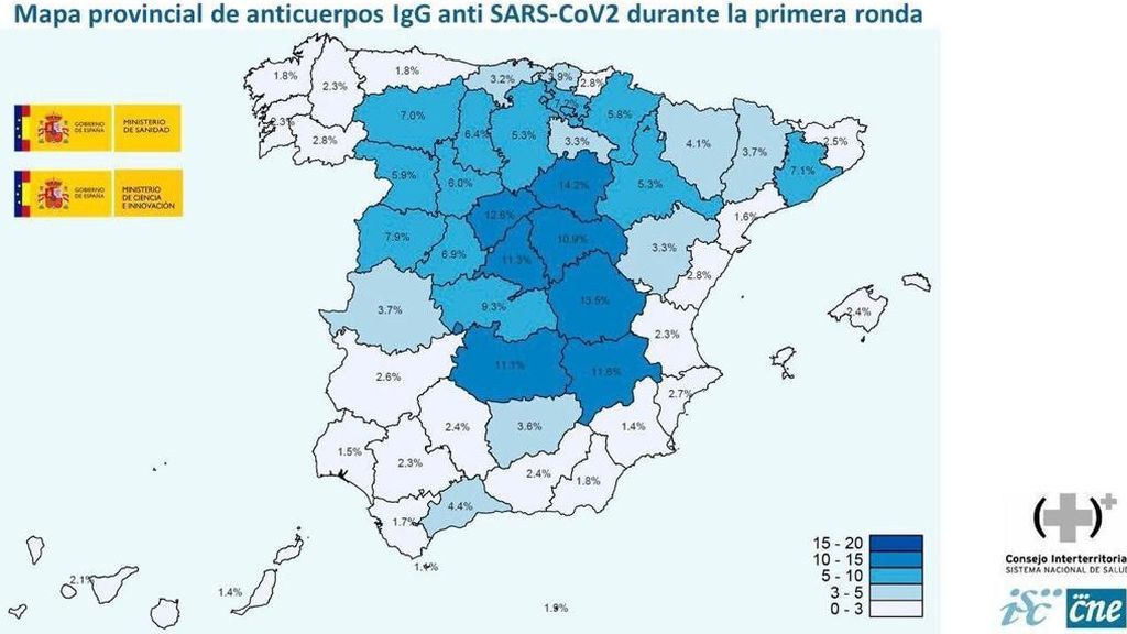 Sólo el 5 por ciento de los españoles está inmunizado contra el Covid-19, según el estudio de seroprevalencia