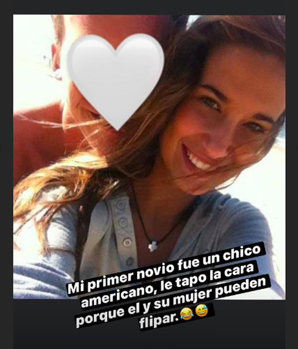 María Pombo con su primer novio