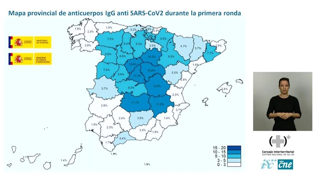 El mapa de la seroprevalencia en España