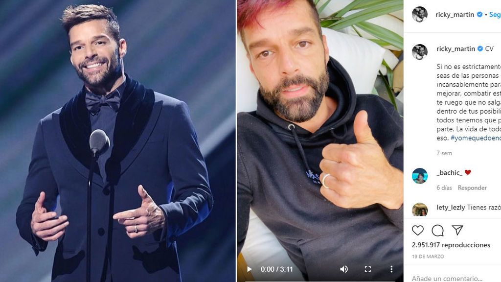 Ricky Martin, antes y durante la cuarentena