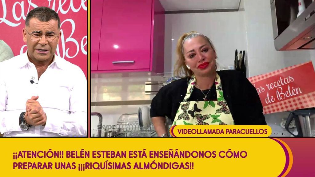 Belén Esteban llora ante los piropos de Jorge Javier a sus “almóndigas”: “Como me metes tanta caña, me enfado”