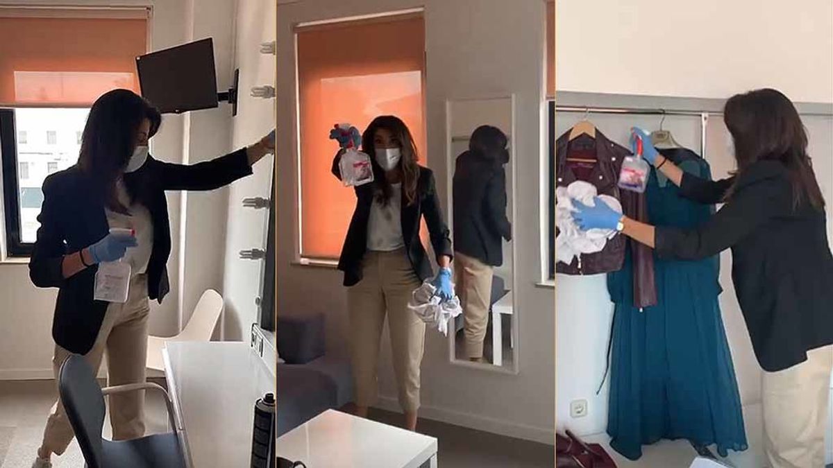 Paz Padilla se vuelve 'loca' con la limpieza en su vuelta al trabajo: desinfecta hasta el último rincón del camerino