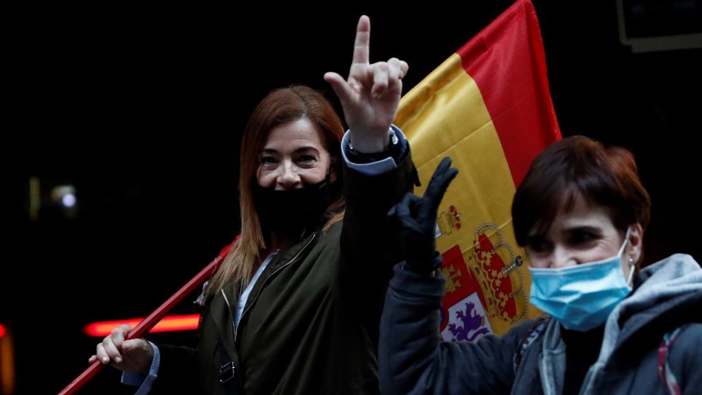 Protestas contra el Gobierno de Sánchez en el Barrio Salamanca de Madrid