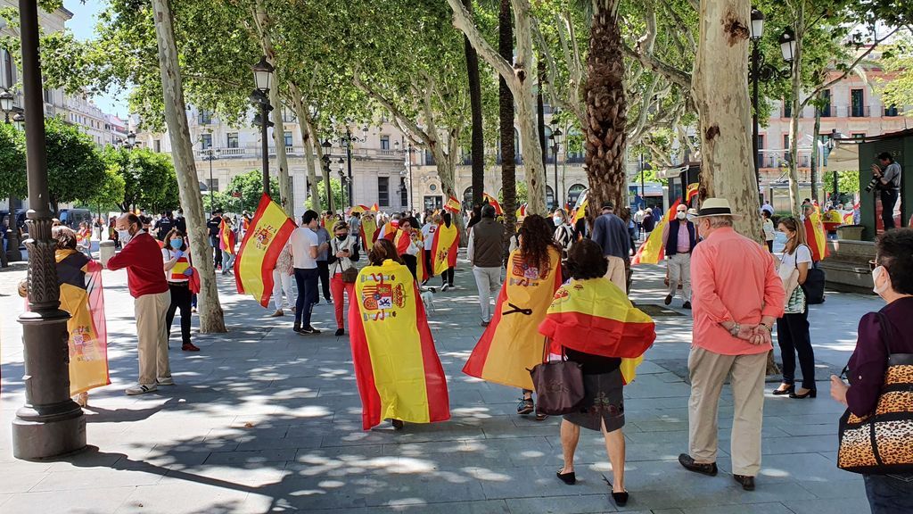 Un centenar de personas se manifiestan en Sevilla contra el Gobierno central Un centenar de personas se manifiestan en Sevilla contra el Gobierno central